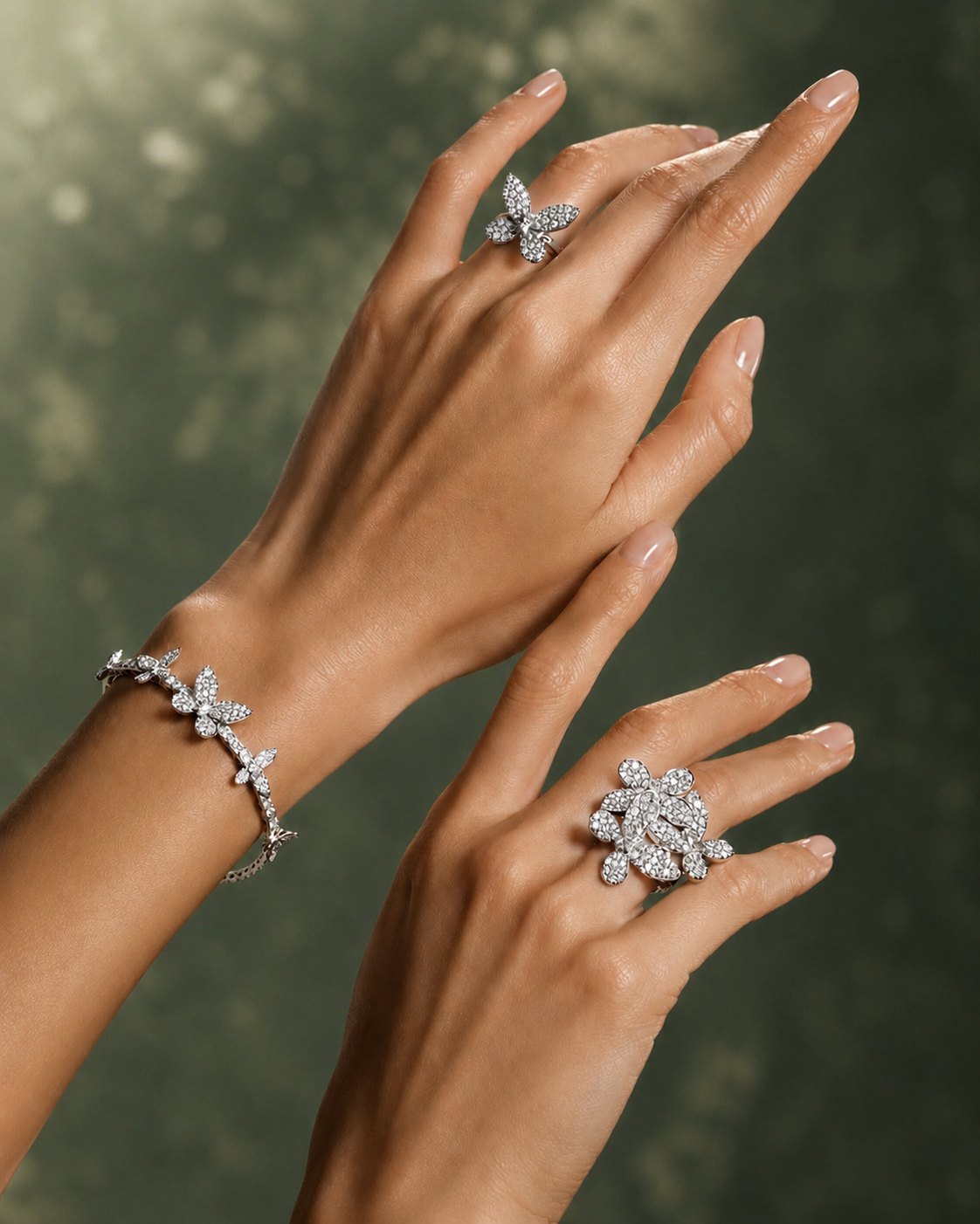 Diamond rings worn on the hand
