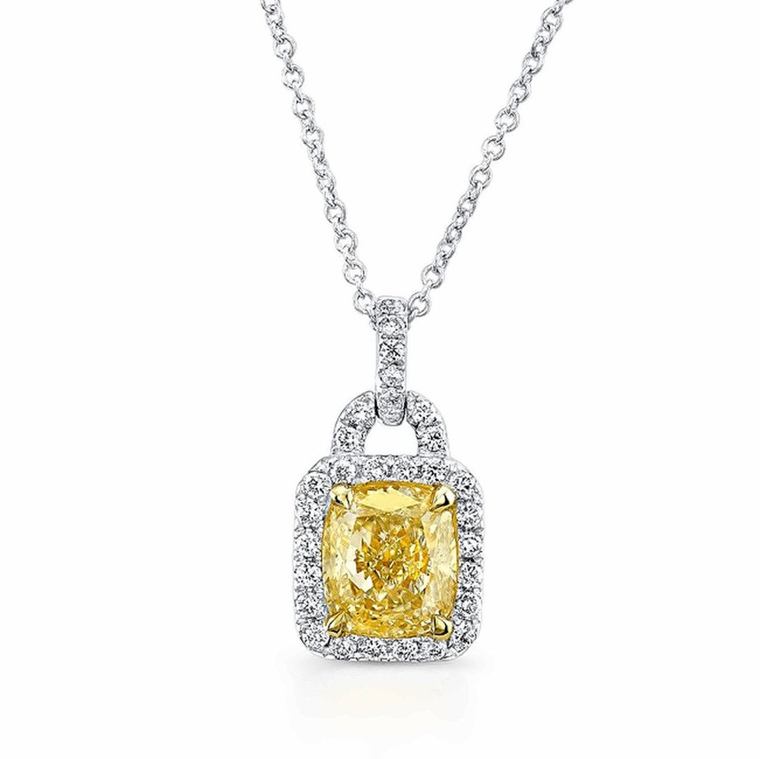 Fancy yellow diamond pendant