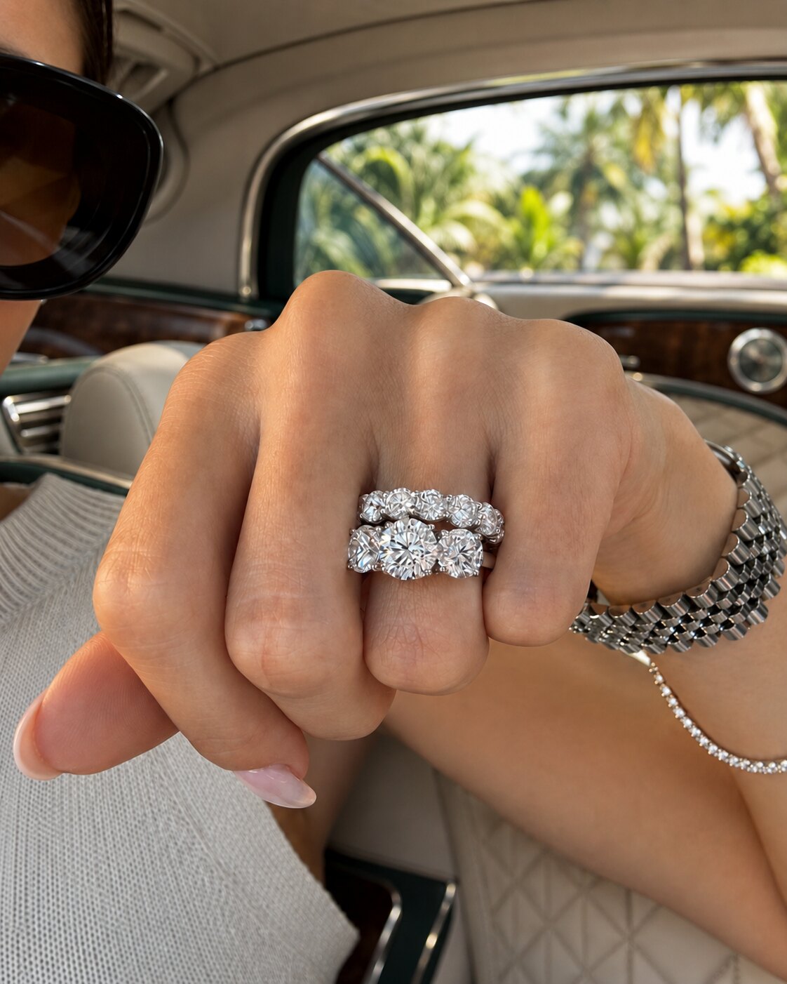 Diamond rings worn on the hand